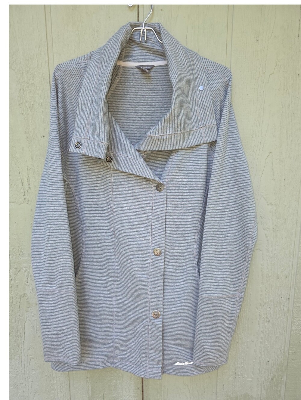 Eddie Bauer,Grey Funnel Sweater Jacket #JAC3 - Picture 4 of 16